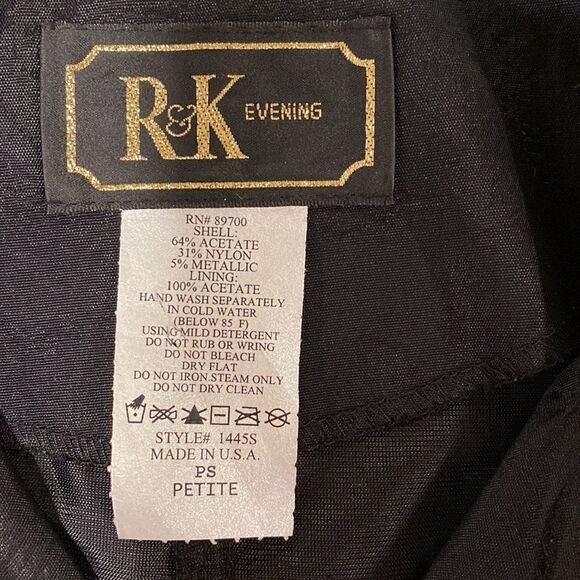 ❤️Last Chance Y2K R&K Evening Vintage Velour Black Beaded Dress Jacket Size PS - Picture 7 of 9